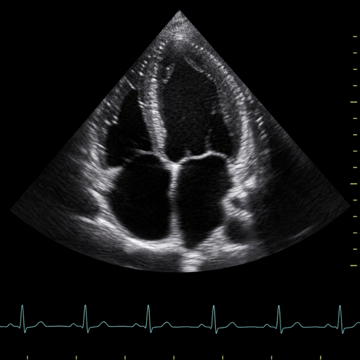 Representative apical four-chamber echocardiogram image.